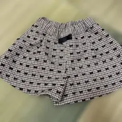 ninoチェック柄リボンハーフパンツ