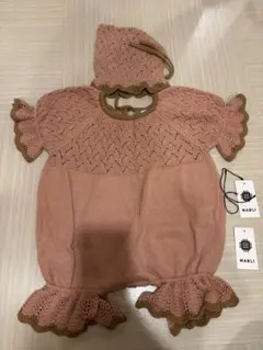 【美品】MABLI ロンパース　18m ベージュ　小人ロンパース　80 MABLI マブリ ロンパース 18m 小人ロンパース ベージュ SHELL