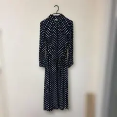 ZARA 도트 무늬 셔츠 원피스 블랙