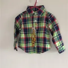 【新品未使用タグつき❗️】チェックネルシャツ 80