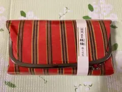 縞紬 和装小物　がま口クラッチバッグ