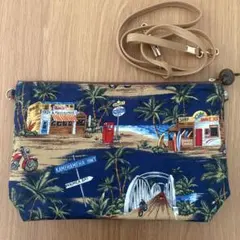 ハンドメイド ハワイアンショルダーバッグ サーフィン パームツリー