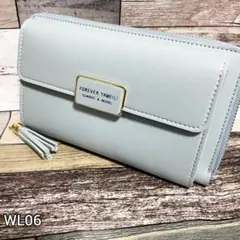 【新品】WL06 長財布 レディース ショルダー バッグ ライトブルー 財布