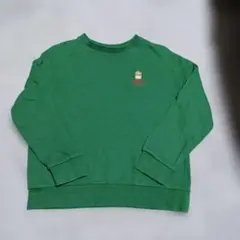 キッズトレーナー　フライドポテト刺繍 グリーントレーナー