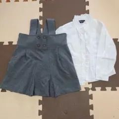 COMME CA ISM　白シャツとワンピースセット 100A グレー