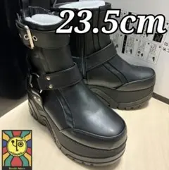 新品 YOSUKE 23.5ｃｍ Gソール 厚底ブーツ ブラックのサムネイル