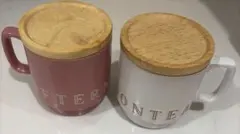 陶器製マグカップ型保存容器2個セット