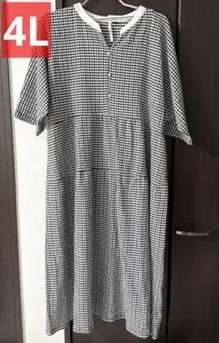 vanilla studio チェック半袖ワンピース4L新品