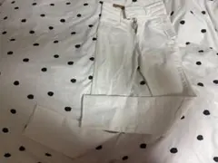 【新品・未使用】韓国購入 カットオフ ホワイトデニム ストレートパンツ