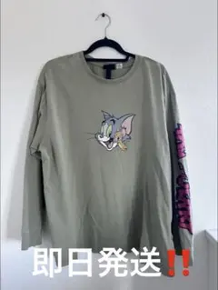 【本日中に発送致します‼️】トムとジェリー ロングTシャツ オリーブグリーン