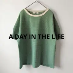 A DAY IN THE LIFE チェック柄半袖Tシャツ グリーンのサムネイル