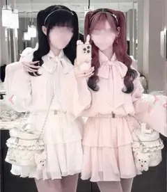 HONEYMEW ハニーミュウ ビッグリボンフリルシフォンワンピース