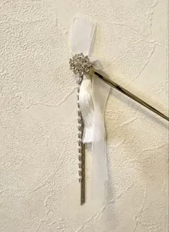かんざし 簪 ヘアアクセサリー リボン ビジュー パール 和装 洋装 結婚式