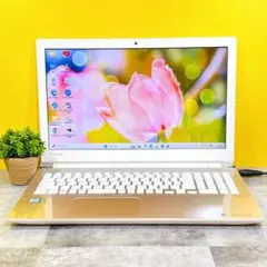 すぐ使える♪快適SSD☆美しいゴールドノートPC♪カメラ付き！Windows11