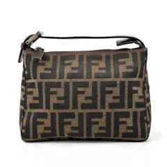 FENDI ズッカ柄 アクセサリーポーチ ミニバッグ キャンバス レザー