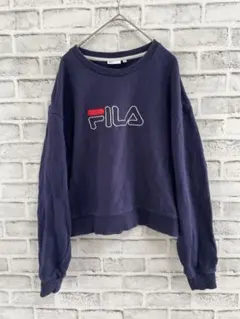 最終価格です❗️☘️FILA ショート丈　トレーナー ネイビー　M