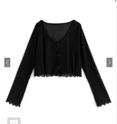 シアーリブカーディガン [ru1192] ブラック