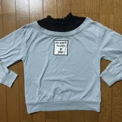 水色 レース襟 長袖カットソー Algy