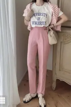 タグ付き試着のみ！ハイウエストテーパードパンツ　ベージュ