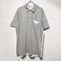 sacai サカイ ポロシャツ ボーダー 切替 ドッキング グレー 半袖のサムネイル