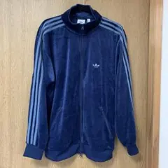 adidas ベロアトラックジャケット　M(L) ネイビー befirst着用