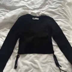 【秋服】ZARA ブラック クロップドニット M