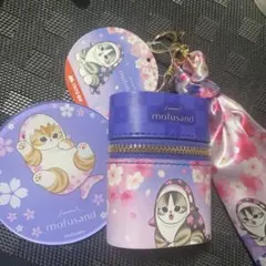 mofusand スカーフチャーム付きポーチ〜桜満開〜 ＆ アクリルコースター