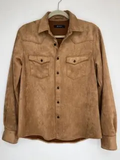 nano base メンズシャツ ブラウン 少し厚手コードュロイライク サイズM