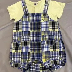 KP BOY チェック柄 ロンパース 恐竜ワッペンのサムネイル