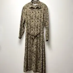 大きめSサイズ　UNIQLO ユニクロ　花柄プリント　フレアロングワンピース