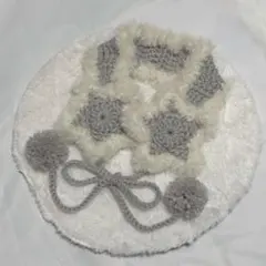 ハンドメイド かぎ編み 編み物 イヤーマフ 耳あて ふわふわ 毛糸 星