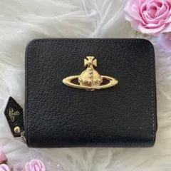 Vivienne Westwood ブラック 折り財布 ラウンドファスナー 黒