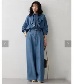 新品未使用タグ付き☆ウィムガゼット ワイドデニムイージーパンツ 38