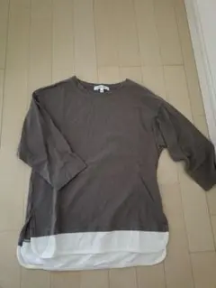 グローバルワーク七分袖グレーTシャツ