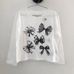 【新品タグ付】Gap　キッズ　110　ロングTシャツ　リボン　女の子　ガールズ