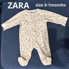 【USED】ZARA ベビー ロンパース 花柄 0-1ヶ月