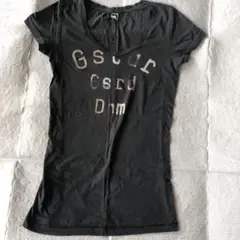 G-STAR RAW チャコールグレー ロゴ Tシャツ