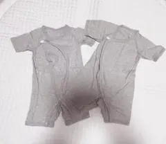 グレー ベビー肌着 50-70cm 2枚セット 双子 ベビー服