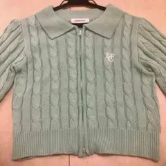 Love toxic ミントグリーン ケーブル編み セーター