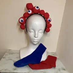 ユニークな目のついたヘアバンド　ミャクミャクコーデ　ハンドメイド おまけ付き