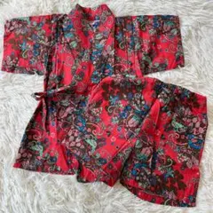 美品✨ スーパーブーホームズ ベビー用 甚平 浴衣 夏祭り セパレート 赤 90