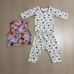 アンパンマン　パジャマ　3点セット（タンクトップ・長袖・パンツ）