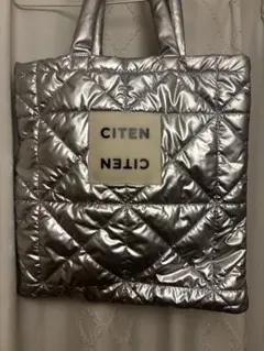 CITEN 퀼팅 토트 백 실버