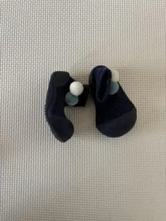 【アティパス】ネイビー ポンポン付き ベビーシューズ