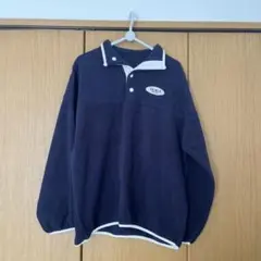 【即購入OK】ネイビー × ホワイト 配色フリースプルオーバー