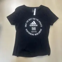 adidas アディダス ロゴプリント 半袖Tシャツ ブラック Lのサムネイル