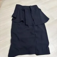 mame マメ サイズ1 ペプラムスカート　ネイビー 美品訳ありのサムネイル