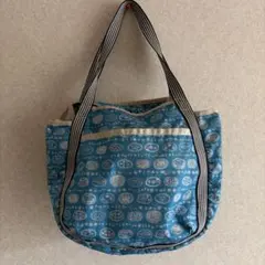 LeSportsac レスポートサック ブルー 総柄 トートバッグ 肩掛け