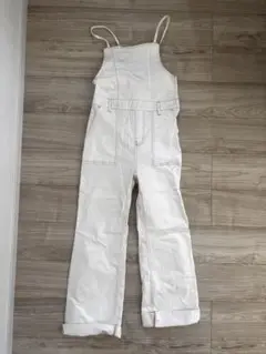 ROIAL ホワイトオーバーオール M