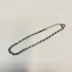 B*G様 4℃シルバーチェーンブレスレット クリスタル装飾